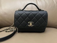 💗Chanel Business Affinity Flap Bag with Top Handle small size 黑色