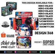 GOPRO HERO 4 , HERO 5 , HERO 6 , HERO 7, SJCAM 5000 , XIAOMI YI CAM 2K STICKER SKIN (DESIGN 368)
