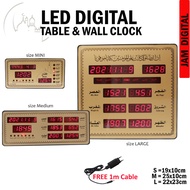 Wall Table LED Digital Jam Waktu Jam Azan Digital / Jam Waktu Solat / Azan Digital Clock / Jam Azan 