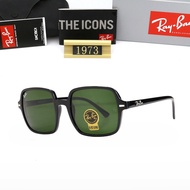 R RAYBAN Square Frame Sunglasses Glass Lens Men Women Casual Glasses RB1973 KK