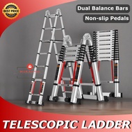 Double sided Telescopic ladder multipurpose Tangga lipat Heavy duty ladder Aluminium Foldable extendable 3.3m-8.1m