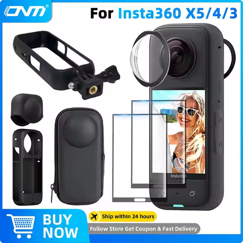 Accessories Set for Insta360 X3 X4 X5 Lens Guard Screen Protector Storage Bag Silicone Case Lens Cap