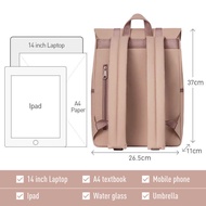 MAH Solid Color Classic Women's Laptop Backpack PU Frosted