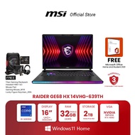 MSI NOTEBOOK RAIDER GE68 HX 14VHG-639TH | 16" UHD+| Intel® Core™ i9-14900HX | NVIDIA GeForce RTX 408