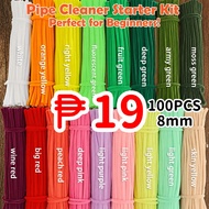 100Pcs Thicken 8MM Fuzzy Wire Set Plush Flower Kit DIY Artificial Flower Handmade Decor Holiday Gift