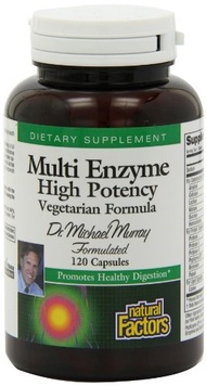 [USA]_Natural Factors Dr. Murray Multi Enzyme Hihg Potency Vegetarian Formula, 120 Capsules