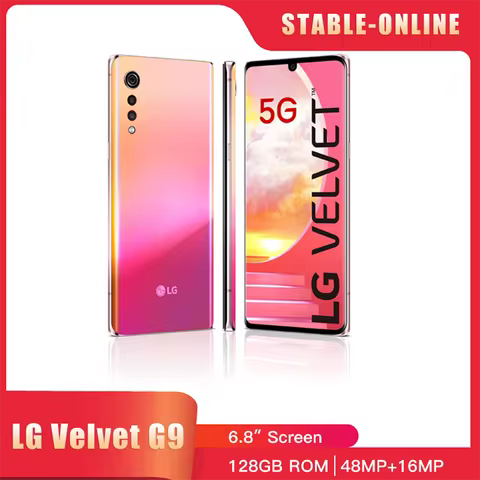LG G9 5G Mobile Phone VELVET G900TM G900N G900EM 6GB RAM 128GB ROM 6.8'' 48MP+16MP Snapdragon 765G O