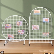 Grid Movable Hanger Painting Exhibition Works Vertical Shelf Art Area Display Stand Round Iron Art K