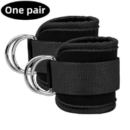 One pair of ankle straps/cable double D-ring ankle cuffs for gym workouts, glutes, legs, strength ex