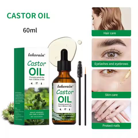 60ml Hair Eye Lashes Eyebrow Moisturizing Massage Oil for Aromatherapy Castor Oil 100% Pure Stimulat