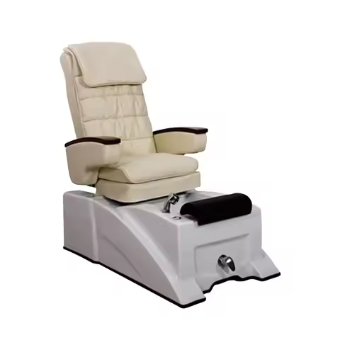 Free Sample Luxury white plumbing reclining massage pedicure chair nail salon foot spa manicure pedi