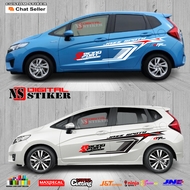 Stiker cutting mobil honda jazz sticker body samping terbaru mobil honda jazz