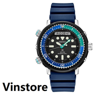 [Vinstore] Seiko Prospex SNJ039P1 Sea Arnie Tropical Lagoon Special Edition Solar Diver's Blue Strap Black Dial Sports Men Watch SNJ039
