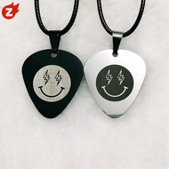 J Balvin Guitar Pick Pendant ~Jewelry Accessories Leather Rope Necklace Stainless Steel Necklace