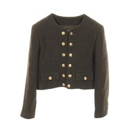 [มือสอง] เสื้อแจ็คเก็ตผ้าขนสัตว์ไม่มีปก Celine สำหรับผู้หญิง มือสอง สภาพ A