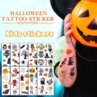 Spot Stock·Halloween WS-204-224 Tattoo Stickers 105*60mm Spider Skull Pumpkin Bat Stickers Face Kids