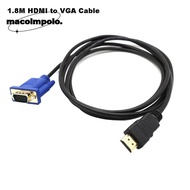 1.8M 6FT Converter Universal Professional Multime HDMI To VGA for HDTV PC Laptop