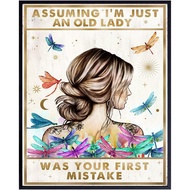 Boho-chic Wall Art & Decor Assuming I'm Just An Old Lady 40th 50th 60th 70th Birthday Gift for Women