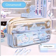9 Layer Sanrio My Melody Kuromi Cinnamoroll Pencil Cases Student Stationery Storage School Supplies Ins Anime Kawaii Cute Gifts