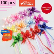 100pcs No.18 Multicolor Easy Magic Ribbon Bows 18x350mm for Gift Box, Christmas & Party Decoration