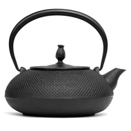 及富 南部鐵器 鐵瓶 鐵壺 平丸霰 黑 1.2L  IH對應 日本製