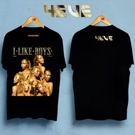 [Incn Pound] 4eve Members Gold Stamping Figure Print High Quality Black Round Neck T-Shirt