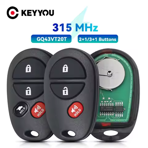 KEYYOU FCCID: GQ43VT20T 315Mhz Remote Car Key For Toyota Sequoia Tacoma Tundra Sienna Avalon Solara 