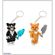 Compatible Lego cat Keychain Couple Matching Building Block Toy Small Gift
