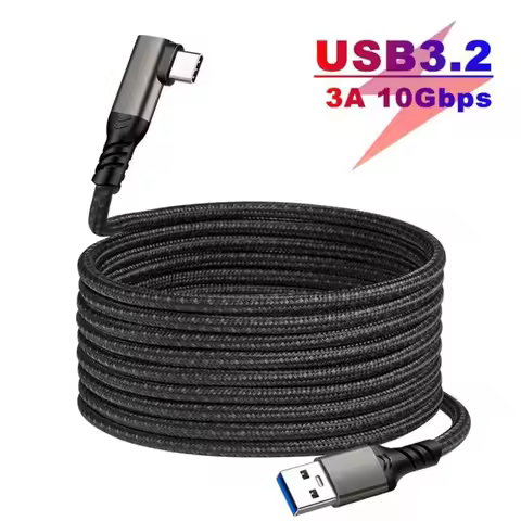 USB 3.2 Gen 2 Cable Elbow 10Gbps 3m 5m For Oculus Quest 1/2 VR Link Cable USB Type A to Type-C Fast 
