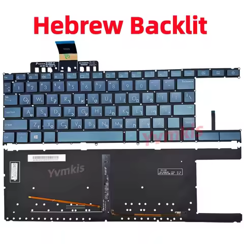 Hebrew/HB Backlit Keyboard for Asus ZenBook Duo UX481 UX481FA UX481F UX481FL UX481FLY
