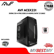 AVF ACEX231 500W/20+4 PIN/USB3.0+AUDIO/SATA*2 CABLE - (BLACK)