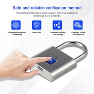 discount Portable Keyless USB Rechargeable Door Lock Fingerprint Smart Padlock Smart Security Lock F