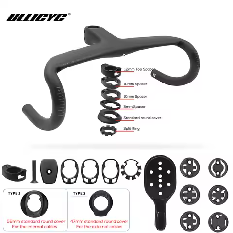 For SL6 Standard Round Frame Full Internal Cable Road Bicycle Handlebar T1000 Carbon Integrated Cock