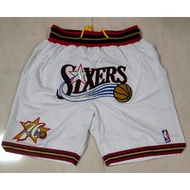 [10 styles]NBA Shorts Philadelphia 76ers Simmons Embiid JUST DON white pockets basketball shorts