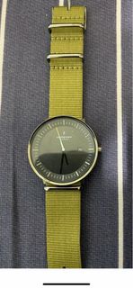 北歐時尚簡約手錶nordgreen/尼龍綠色錶帶/內附黑色鈦鋼錶帶/日系時髦必備
