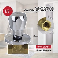 Durable Alloy Handle Shower Stopcock 1/2 Inch / 3/4 Inch Wall Mounting With 100% Brass Body