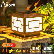 Auoyo Outdoor Pillar Lights Solar Charging IP65 Waterproof Column Lamp Column Post Lights Courtyard