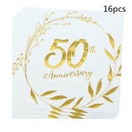 25th Anniversary Silver 50th Anniversary Golden Disposable Tableware Wedding Anniversary Plate Cup B
