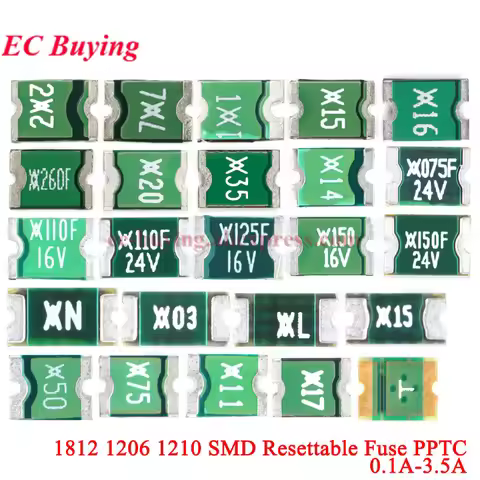 100Pcs/5pcs 1812 1206 1210 SMD Resettable Fuse PPTC 0.1A 0.14A 0.2A 0.5A 0.75A 1.1A 1.25A 1.5A 1.6A 
