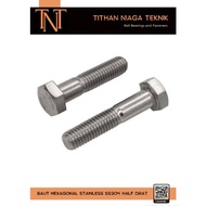 M5x130 half thread 0.8 hexagonal stainless steel bolt M5 x 130 mm or 13 cm key 8 hexBolt SS304