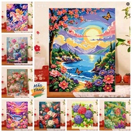 Hy-stretch frame-32*40/40*50cm/50-60cm-Color by number painting FLOWER frame, brush, paint-