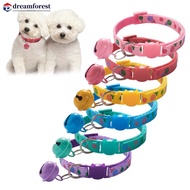DREAMFOREST 1pc Adjustable Breakaway Cat Collar With Bell Rainbow Cat Collar Dog Lollipop Prints Pet