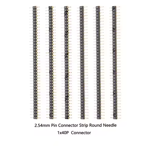 5PCS 2.54mm Pin Connector Strip Round Needle 1x40 Connector 40Pin  40P Header Strip Male Header Sing