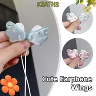 KEATHS  Earphone Decoration, Star Gem Accent Angel Wing Headphone Accessory, Clip-On Design Y2K Dama