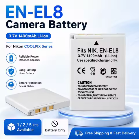 EN-EL8 3.7V 1400mAh Li-ion Camera Battery for Nikon COOLPIX S1/S2/S3/S4/S5/S6/S7/S7C/S8/S9/S51/S50/S