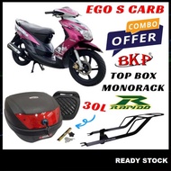(Yamaha Ego S Carb) Rapido Monorack Rear Rack+BKP 30L Top Box Motor Kotak Motorcycle Accessories