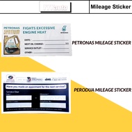 Petronas &amp; Perodua Windsreen Mileage Sticker For Engine Oil Auto Transmission Fluids Service