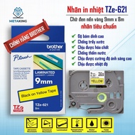 Brother TZe-621 printed label (9mm x 8m - Black text on yellow background)