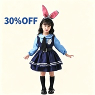 Judy Hopps Cosplay Costume Anime Zootopia Halloween Bunny Costume with Bunny Ears Uniform For Girls