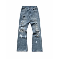 Distressed Repaint Flared Jeans - Theta Gallery Flared Jeans